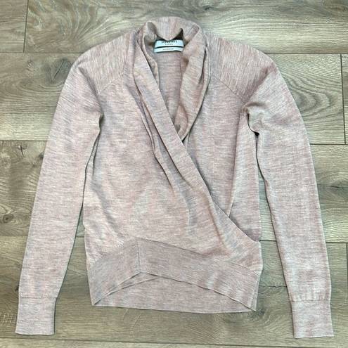 All Saints Rola Twist Pale Pink Merino Wool Long Sleeve Pullover Sweater Size XS