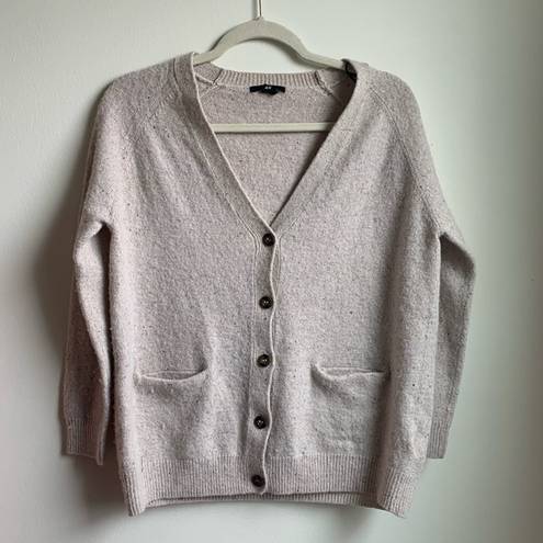 H&M  Metallic Confetti Dot Wool Cardigan Sweater (S) Oatmeal