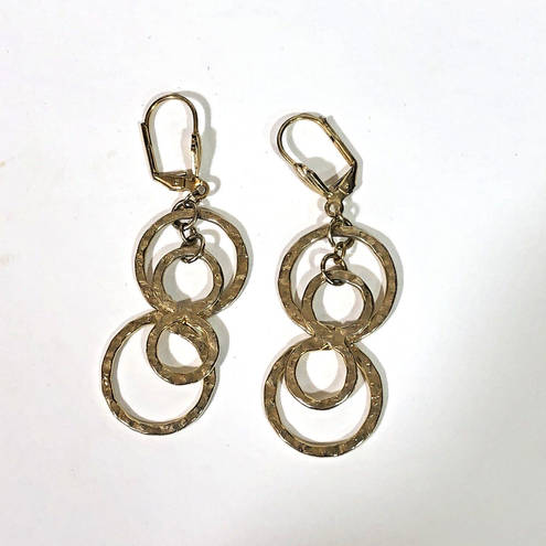 infinity Circle Drop Earrings Pierced Dangle Gold Color  Retro Round Statement