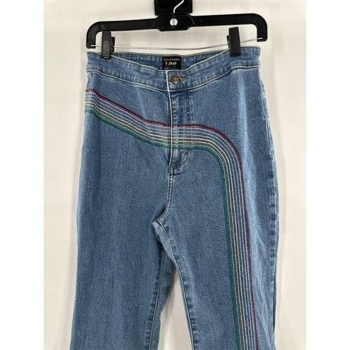 Lee  Rainbow High Rise Super Flare Jean Women's Size 28 Mid Rise 90s Pride Hippie