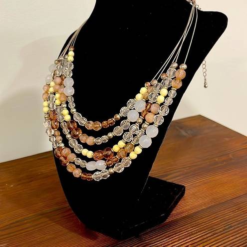 Krass&co NY & . vintage beaded wire 5 layer necklace