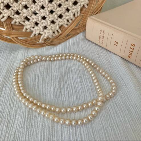 American Vintage Vintage “Ann” Yellow Ivory Pearl Necklace Elegant Simple Classic Style Feminine