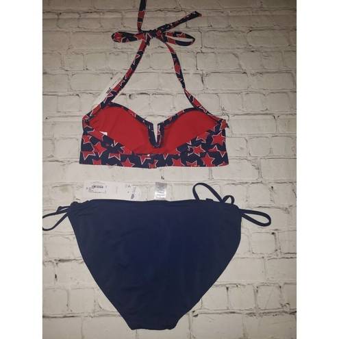 Parker NWT Peyton &  Women's Size Small 2 Piece Bikini Swimsuit Set Stars Navy