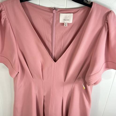 Cinq à Sept  Women's Pink V-Neckline Dorine Pintucked Mini Dress Size 12