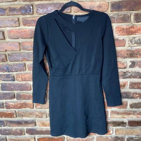 Kendall + Kylie  Black Long Sleeve Cut-Out Mini Little Dress Women's Size Small