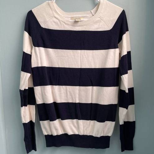 Krass&co GH Bass &  Navy Blue & White Striped Sweater Size Small