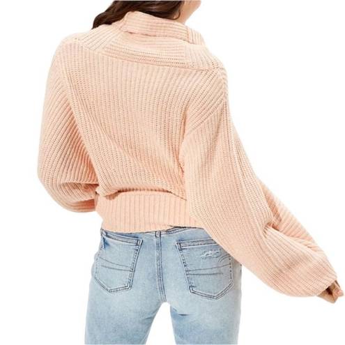 American Eagle  Outfitters Oversized Peach Mock Neck
Sweater(Size XS)