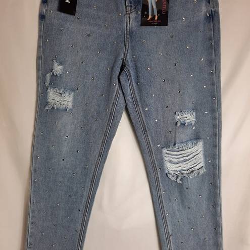 Simple Society  Juniors Jeans High Rise Straight Button Fly Light Wash Size 7/28