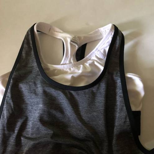 Nike  gray tank with white sports bra inside