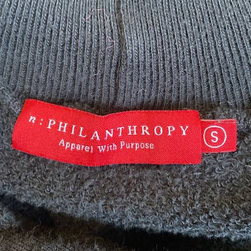 n:philanthropy  black cutout neck distressed sweatshirt