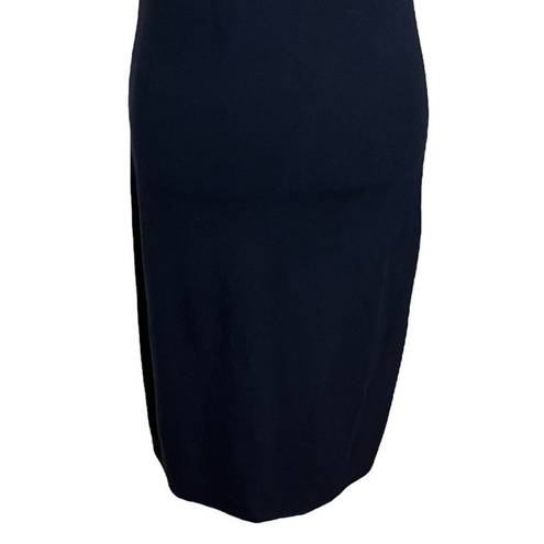 Vince  Ribbed Pencil Dress Navy Fitted Sleeveless Knit Crew Neck Sheath Size M