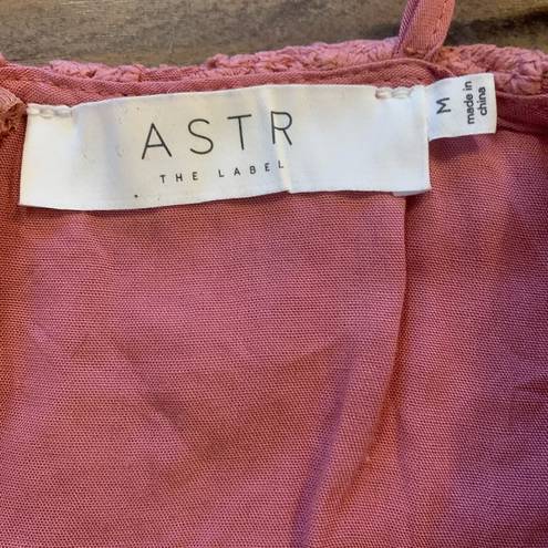 ASTR  The Label Midi Dress M Medium Peach Pink Lace A-Line Cocktail