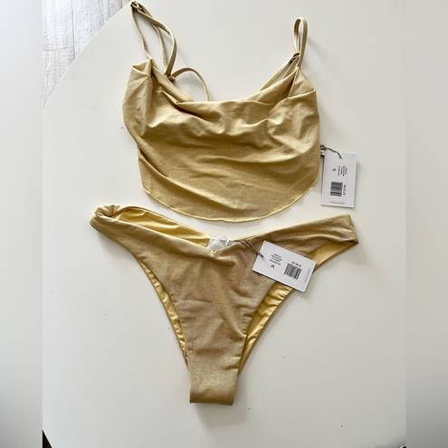 Danielle Bernstein  bikini set cowl neck top and Delilah bottom small NWT