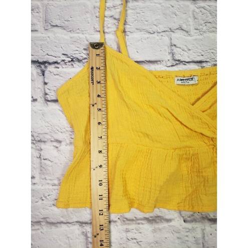 Krass&co NWT Arizona Jean  Jrs Size Large Yellow Cropped Tank Top Adjustable Straps