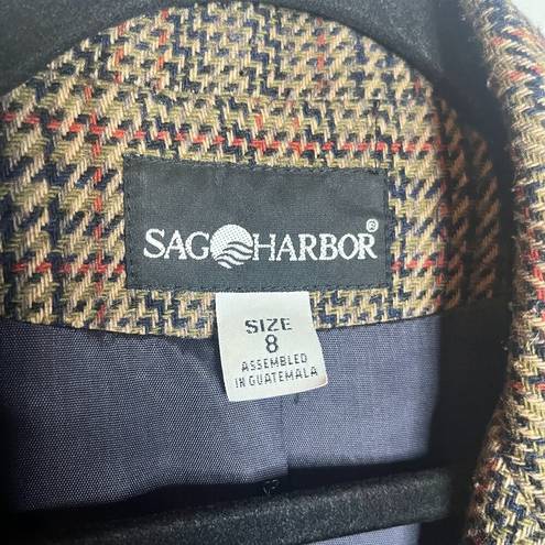 Houndstooth Vintage wool blend  plaid blazer jacket