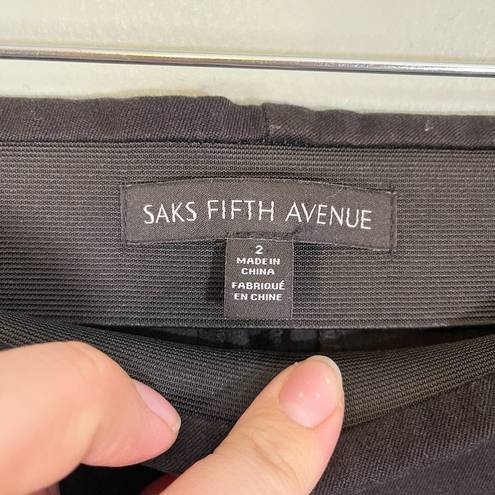 Saks 5th Avenue SAKS FIFTH AVENUE Pants Womens 2 Workwear Ankle Pull On Cotton Blend Black