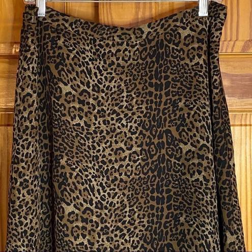 Coldwater Creek Leopard Print Lined A-line Skirt Size Medium