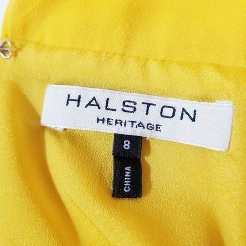 Halston Heritage  Yellow Draped Dress Asymmetrical Cocktail Dress