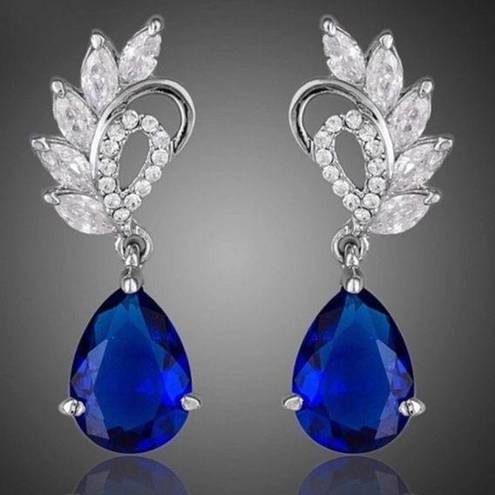 Swavorski New Swarovski Elements Crystal Blue Teardrop Earrings