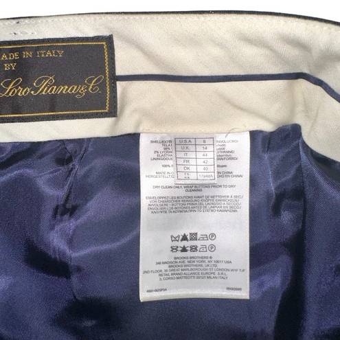 Brooks Brothers  Loro Piana Wool Caroline Fit Pinstripe Straight Leg Pants US 8