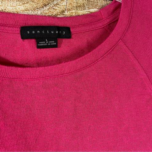 Sanctuary cozy lightweight puff sleeves pink pullover sweater women’s Size Large