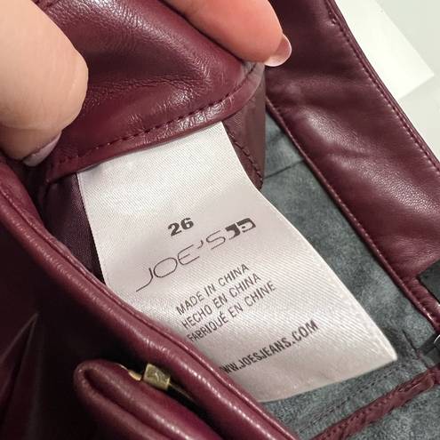 Joe’s Jeans FLAWED  Red Mia Vegan Leather Pants Size 26 US $198