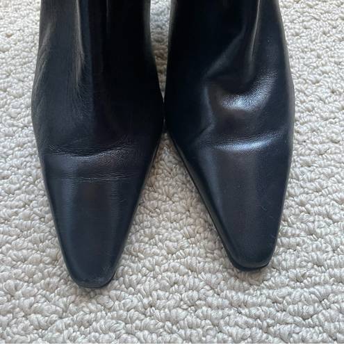 Ralph Lauren Lauren  Black Leather Ankle Stiletto Boots 6