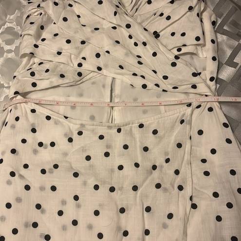 Lush Clothing Lush Ivory Black Polka Dot Crossover Wrap Dress Size Small