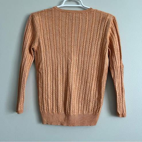 Brooks Brothers  Women’s Orange Silk Cashmere Cable Knit Sweater Medium