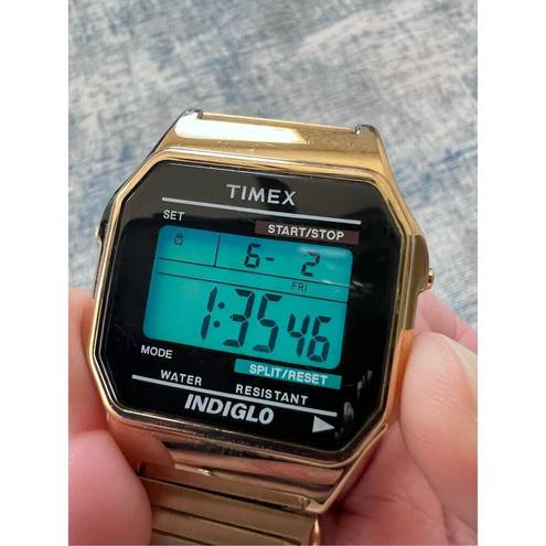 Men's Timex T78677 Gold Tone Stainless Steel Digital Watch