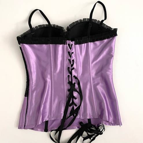 Frederick's of Hollywood Frederick’s of Hollywood Purple & Black Satin Lace Corset top Large