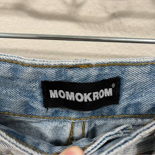 Momokrom  Bleached MultiColor Straight Leg Jeans size 8