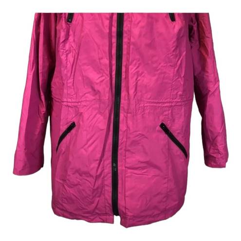 Woman Within  hooded pink trench rain coat size 18-20