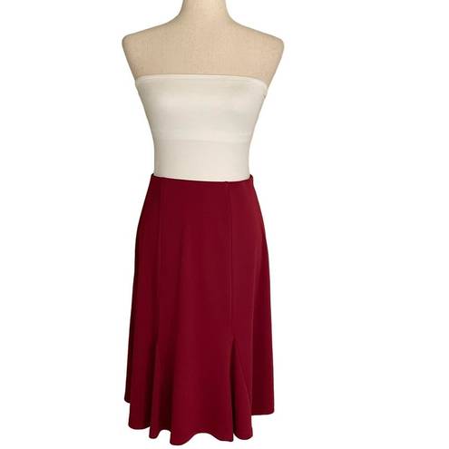 Kathie Lee Collection  Y2K / vintage Skirt Dark Cherry Red Pull On A Line Flare