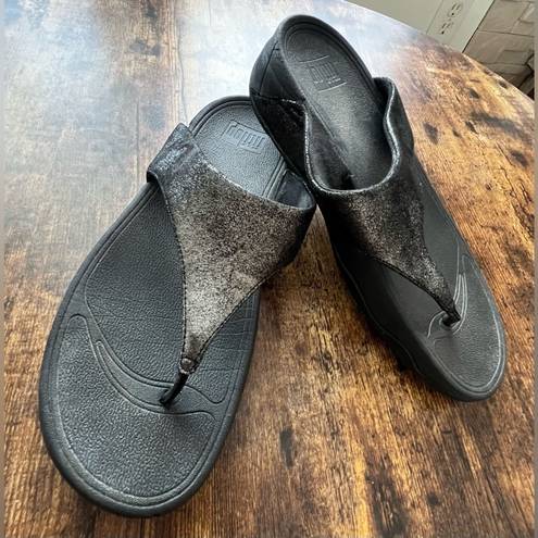 FitFlop  | Ladies flip flop Lulu shimmer suede sandal shoes. Size: 9