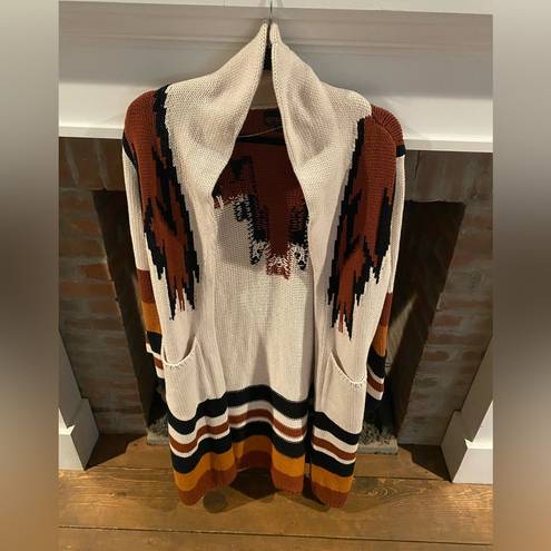 Shyanne  WOMEN'S SOUTHWESTERN STRIPED DUSTER CARDIGAN Medium Boho