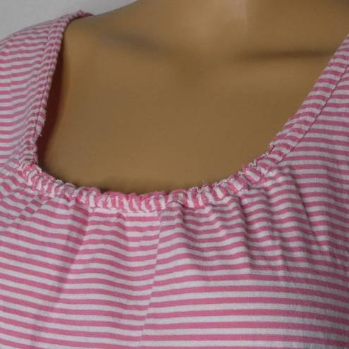 Garnet Hill Green Cotton by  Striped T Shirt Blouse