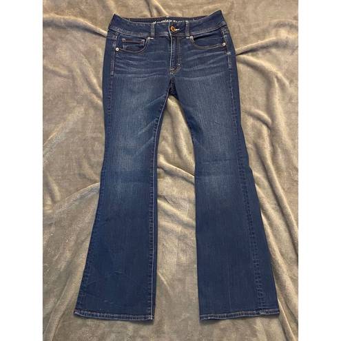 American Eagle  Outfitters Blue Ae Next Level Low-rise Kick Bootcut Jeans size 6