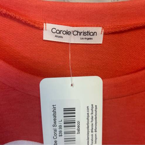 Parker Kenzie  boutique NEW oversized coral Babe sweatshirt size Large