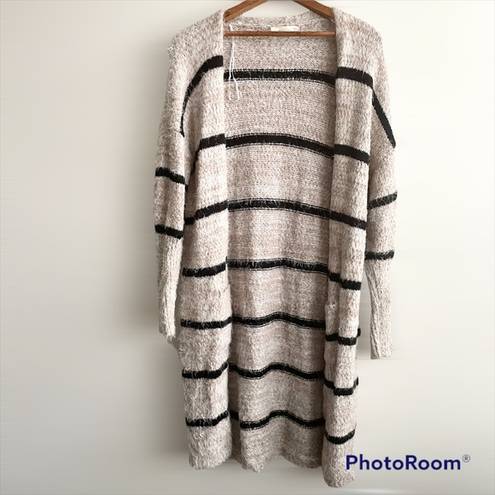 onetheland  striped soft cardigan size medium