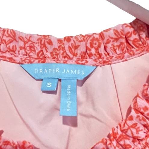 Draper James Small Ruffle Faux Wrap Floral Tenille MIDI Dress Orange Women