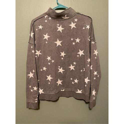 Grayson Threads  Gray Star Zip Collar Sweatshirt Size Large