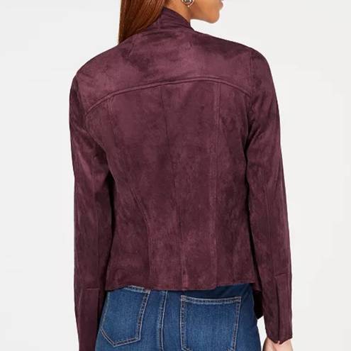 Kut From The Kloth  Draped Open-Front Blazer Purple Faux Suede small