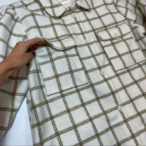 Treasure & Bond  Plaid Puff Sleeve Shirt Jacket