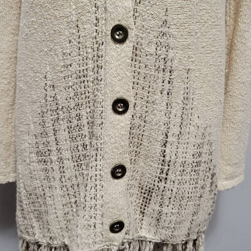 BKE  Boutique tank metallic fringed cardigan size small