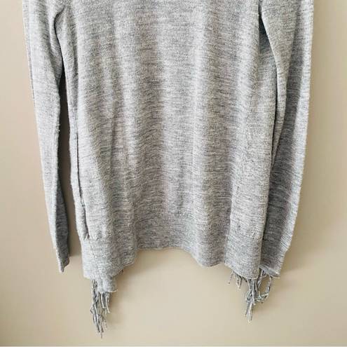 Rebecca Taylor  Open Front Fringe Cardigan Gray Sz XS