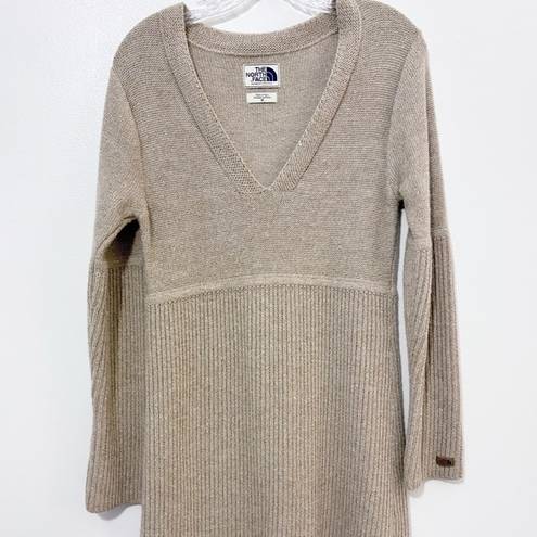 The North Face  Tan Wool Blend Sweater Dress Knit Long Sleeve Womens Size Medium