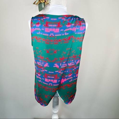  + CO by Coco Rocha Cornelia Top Green Pink Red Sleeveless Top Size 6