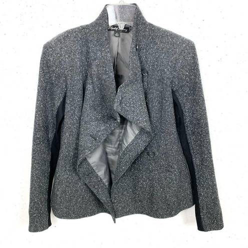 Elizabeth and James  Womens Wool Speckled Victor Blazer Jacket Asymmetrical Gray 6