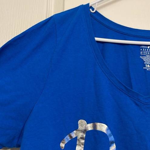 Genuine Merchandise Women's  Los Angeles Dodgers Blue Bling Shirt Size 18/20 GUC